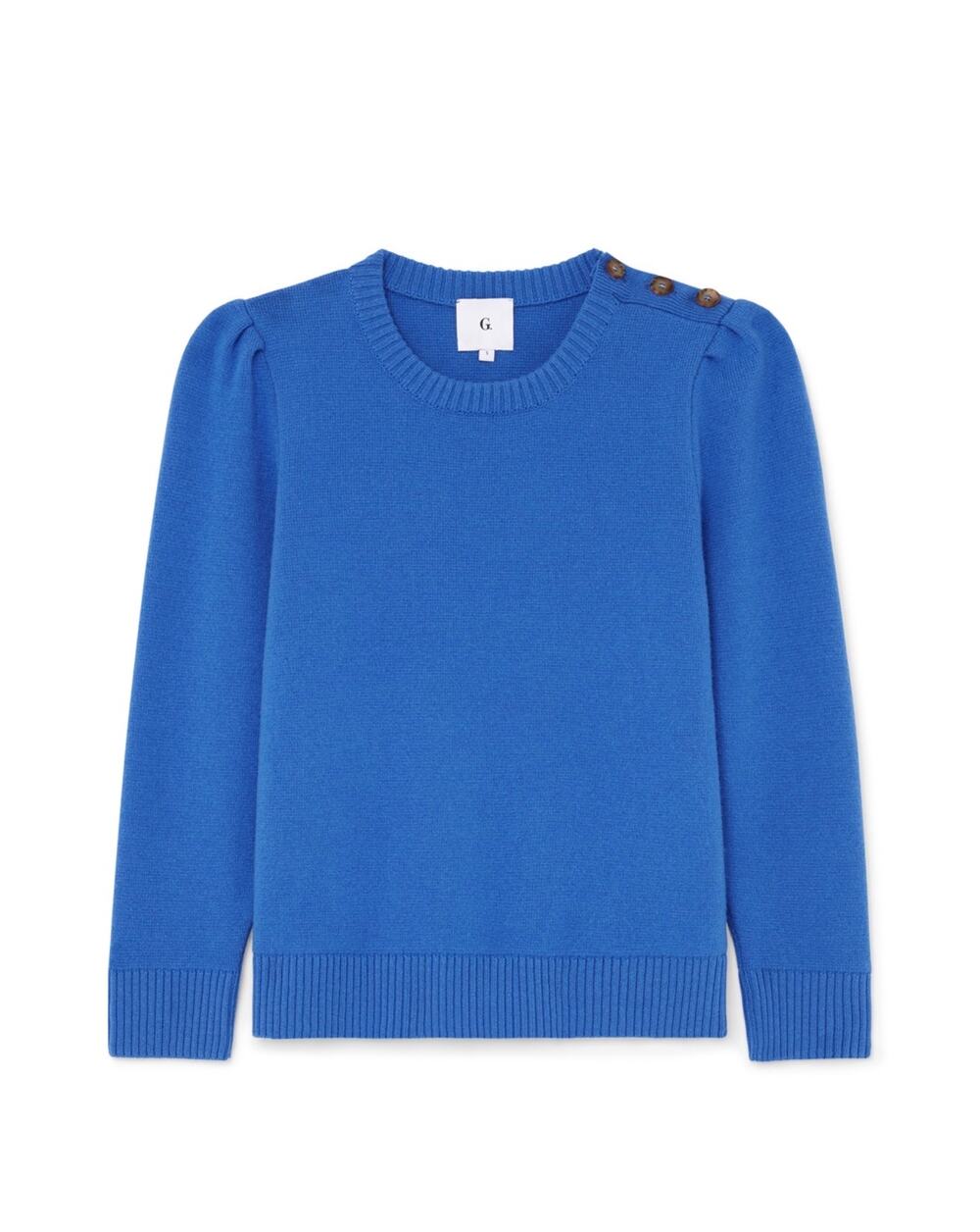 G. Label by Goop Girlfriend Crewneck Sweater Blue 100% Virgin Wool S